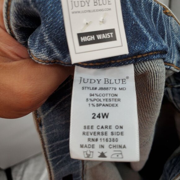 Judy Blue High Waist Jogger Jeans Denim Pants Women Size Plus 24W NWT Dark Wash - Picture 11 of 16